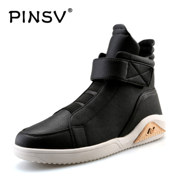 PINSV Men's Breathable Shoes Casual Hight Cut Sneakers 8899 (Black) - intl  