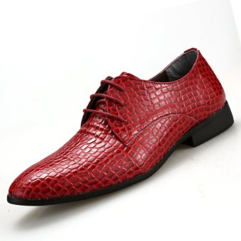 PINSV Synthethic Leather Men Formal Shoes Casual Leather Shoes (Red) - Intl  