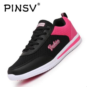 PINSV Women Breathable Casual Shoes Fashion Sneakers - Black/Red - intl  