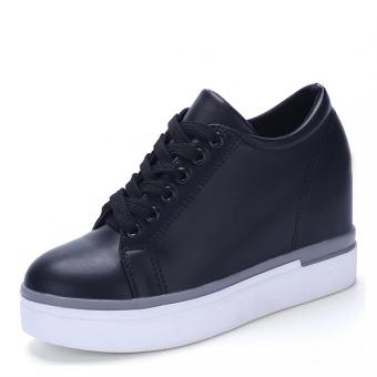 PINSV Women's Casual Shoes Fashion Sneakers Increased 4.5cm (Black) - intl  