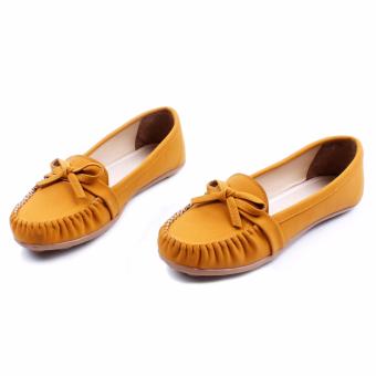 Pluvia Sepatu Flat Shoes Loafers JR12 - Kuning Kunyit  