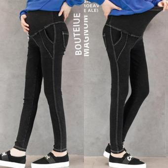 Pregnant Women Denim Pants Jeans -Black - intl  