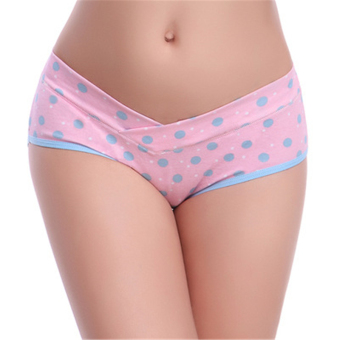 Pregnant Women Underwear Cotton Shorts Waist Triangle Underpants Hotpink  