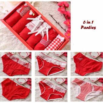 Premium Red Panties / Celana Dalam Merah Isi 6  