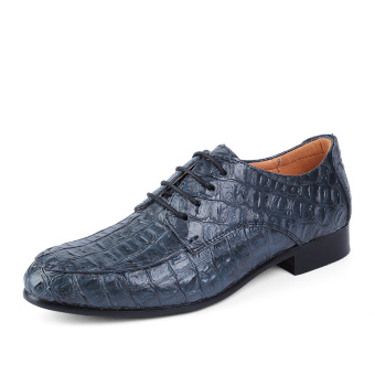 Pria Kulit Asli Sepatu Formal Dress Shoes Crocodile Pola Kantor Bisnis Sepatu Sepatu Casual Men's Genuine Leather Shoes Blue  