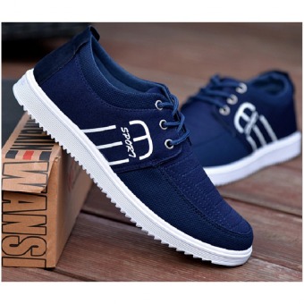 Pudding Men's casual fashion sports running shoes Dark blue  