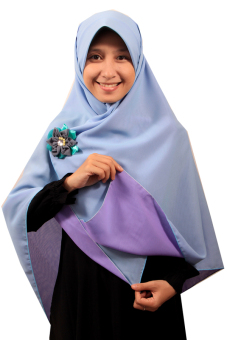 Pure Syaree Hijab Syari Bolak Balik 14 Lavender Baby Blue  