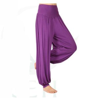 [PURPLE] Abundant Super Comfortable Loose Fit Modal Cotton Yoga Harem Pants for Women - intl  