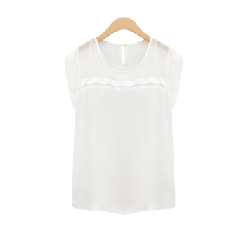 Queen Hollow Chiffon T-shirt(White)  