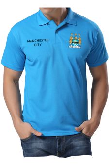 QuincyLabel Polo Soccer Shirt man city-Biru telor asin  