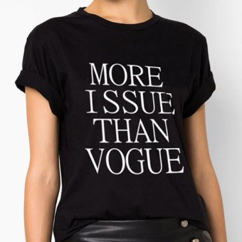 QuincyLabel Print T-shirt More Issue Than Vogue A-115 - Hitam  