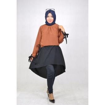 Raaida Almas Aida Top Dress Atasan - Hitam Coklat  