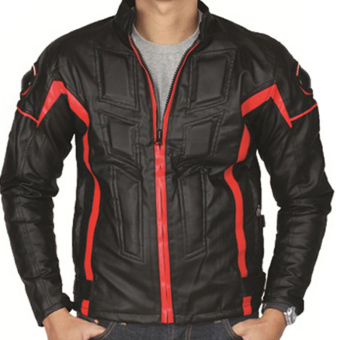 Raindoz Jacket Rider Red Stripe - Hitam  