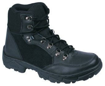 Raindoz Men Boots Adventure Safety - Kulit - Sol Karet - RRR 015 - Hitam  