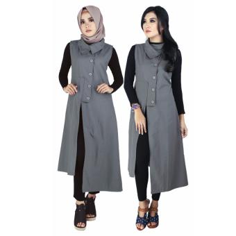 Raindoz Pakaian Muslim Wanita/Gamis RKOx021 Dark Grey  