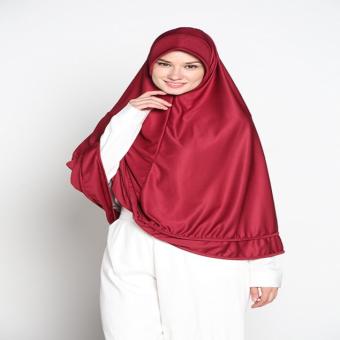 Raniah Hijab Bergo Pita Lipat Kerudung Syar'i - Merah Marun  
