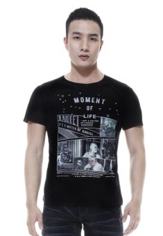 Raofe Moment of Life Standard Men T-shirt Kaos Distro Pria - Hitam  