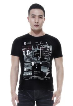 Raofe Wonder of The World Standard Men T-shirt Kaos Distro Pria - Hitam  