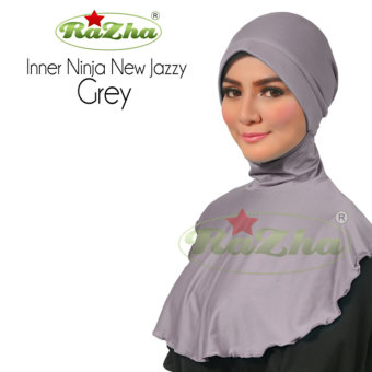 Razha Inner Ninja New Jazzy Daleman Jilbab Grey Abu  