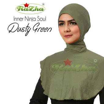 Razha Inner Ninja Soul Antem Daleman Jilbab Anti Tembem Dusty Green  