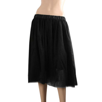 Retro Underskirt Swing Fancy Tutu Skirt Net Petticoat Rockabilly Mini Dress (Black) - intl  