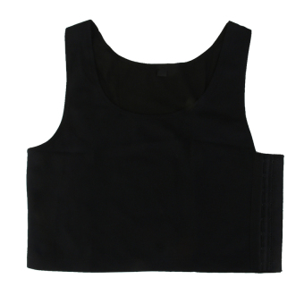 RIS   Tomboy Breathable Buckle Short Chest Breast Binder Tank Top Vest Black XL   