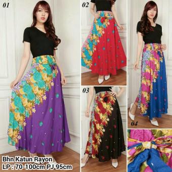 Rok maxi payung panjang wanita jumbo long skirt Diora -01 ungu  