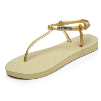 Roman sandals fashion wild women sandals flat flip-flops sandals(Glod) - Intl  
