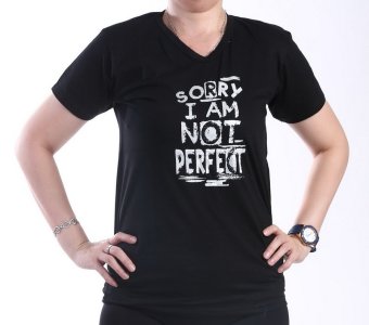 Ronaco T-Shirt T-04 Sorry Im Not Perfect - Hitam  
