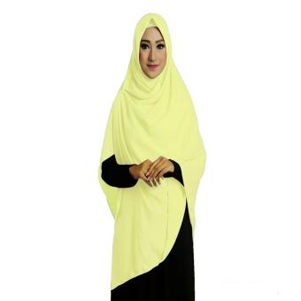 Ruman Hijab Jilbab Segi Empat Premium Ruman Square L Kuning Muda  