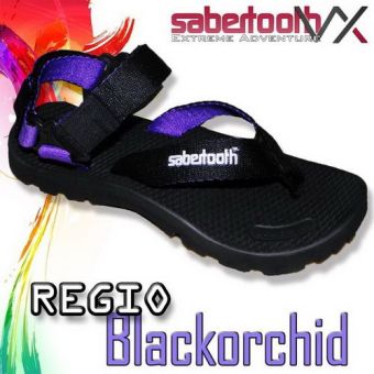 Sabertooth Sandal Gunung / Traventure Regio Blackorchid VX - Hitam