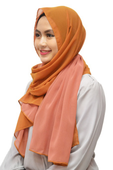 Sahira Pashmina Twotone Cerutti - Orange pink  