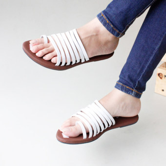 Sandal Wanita Flip Flop / Jepit Kronjo - Putih  