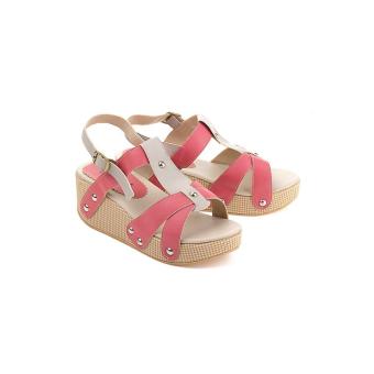 Sandal Wedges Wanita | Sendal Cewek Warna Salem Abu - LCC 472  