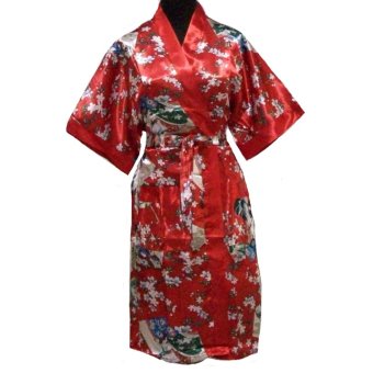 Sanny Apparel D 025 Setelan Kimono Satin Impor - Merah  