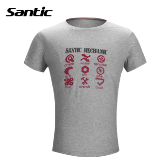 Santic T Shirt Men Summer Fashion 100% Cotton Short Sleeve Tshirt Casual Clothes Patterns Print Tee Shirts T-Shirt, Grey - intl  