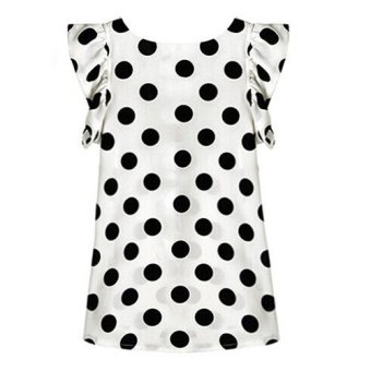 Sanwood Fashion Women Polka Dots Casual Chiffon Blouse Short Sleeve T-shirt Summer Tops L - intl  