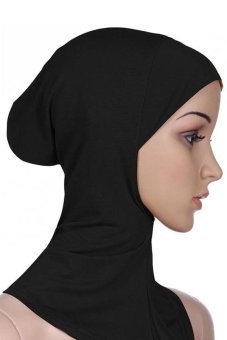 Sanwood Soft Muslim Full Cover Hijab Cap Islamic Scarf Hat Black  