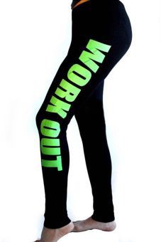 Sanwood Women Yoga Sport Pants High Waist Cropped Leggings Fitness Trouser Green - Intl  