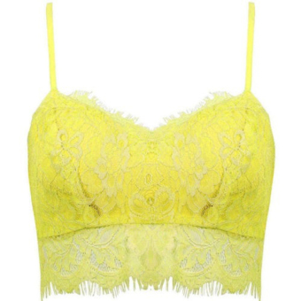 Sanwood Women's Fashion Lace Floral Cami Tank Tops(Yellow) - Intl  