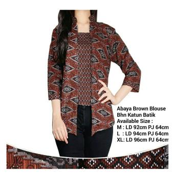 SB Collection Atasan Abaya Brown Blouse Batik-Coklat  