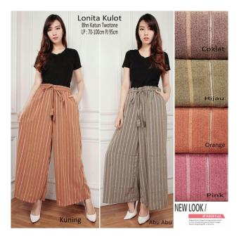 Sb Collection Celana Panjang Lonita Kulot Long Pant-Coklat  
