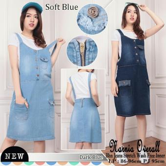 SB Collection Overall Jeans Narnia Dress-Biru Muda  