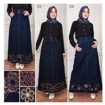 SB Collection Rok Panjang Daira Long Skirt-Biru 01  