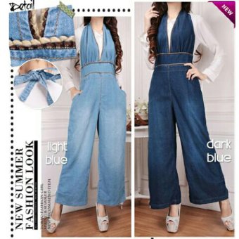 SB Collection Suviana Jeans Jumpsuit - Biru Muda  