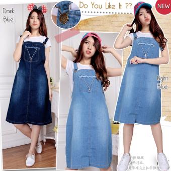 SB Colletion Trias Jeans Overall-Biru Tua Free Inner  