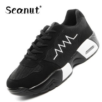 Seanut Air Mesh Men Boots Work Safety Shoes Steel Toe Cap For Anti-Smashing Anti-Puncture Durable Breathable Protective Footwear Sneakers (Black-White) - intl  