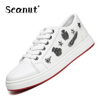 Seanut Fashion Punk men's shoes Flst Shoes PU Leather Sneaker Lace-up (White) - intl  