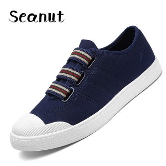 Seanut Fashion Velcro Casual Breathable Flat Shoes Sneakers for Men (Blue) - intl  