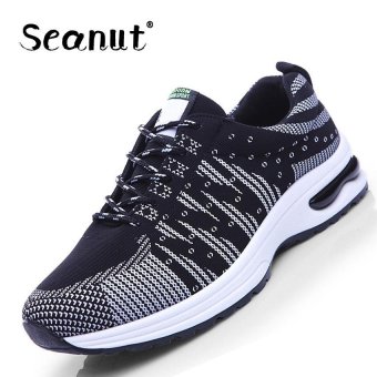 Seanut Flying wire cloth breathable mesh shoes sports shoes casual men 's shoes (Black,White) - intl  